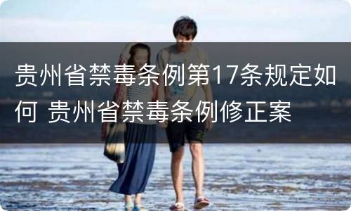 贵州省禁毒条例第17条规定如何 贵州省禁毒条例修正案