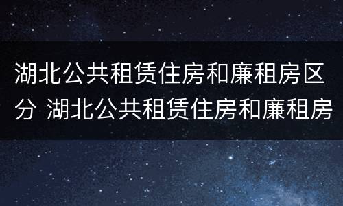湖北公共租赁住房和廉租房区分 湖北公共租赁住房和廉租房区分图