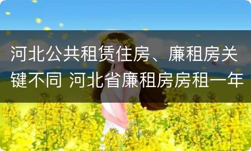 河北公共租赁住房、廉租房关键不同 河北省廉租房房租一年多少钱