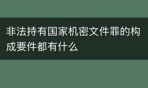 非法持有国家机密文件罪的构成要件都有什么