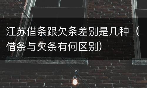 江苏借条跟欠条差别是几种（借条与欠条有何区别）