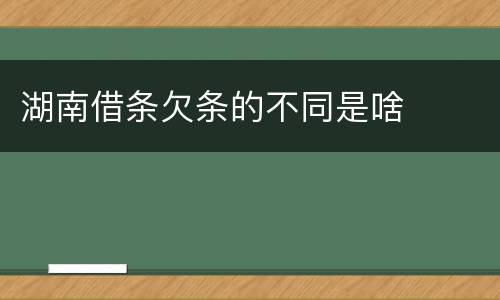 湖南借条欠条的不同是啥