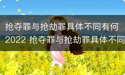 抢夺罪与抢劫罪具体不同有何2022 抢夺罪与抢劫罪具体不同有何2022规定
