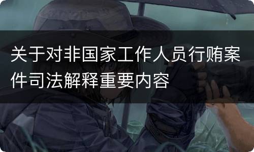 关于对非国家工作人员行贿案件司法解释重要内容