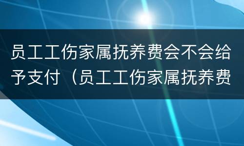员工工伤家属抚养费会不会给予支付（员工工伤家属抚养费会不会给予支付赔偿）