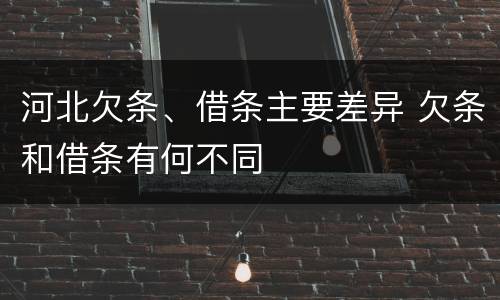河北欠条、借条主要差异 欠条和借条有何不同