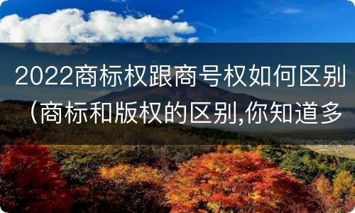 2022商标权跟商号权如何区别（商标和版权的区别,你知道多少?）