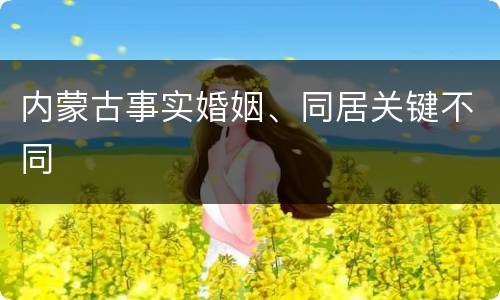 内蒙古事实婚姻、同居关键不同