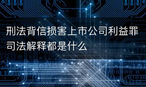 刑法背信损害上市公司利益罪司法解释都是什么