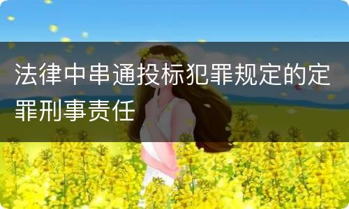 法律中串通投标犯罪规定的定罪刑事责任