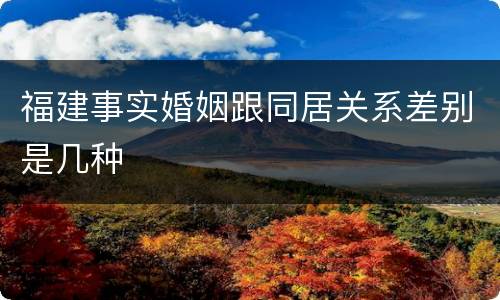福建事实婚姻跟同居关系差别是几种