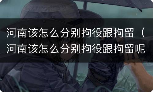 河南该怎么分别拘役跟拘留（河南该怎么分别拘役跟拘留呢）