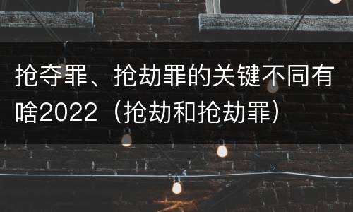 抢夺罪、抢劫罪的关键不同有啥2022（抢劫和抢劫罪）