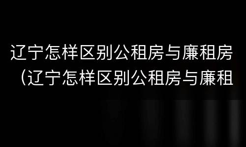 辽宁怎样区别公租房与廉租房（辽宁怎样区别公租房与廉租房的关系）
