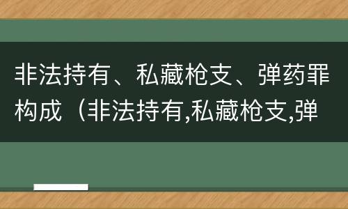 非法持有、私藏枪支、弹药罪构成（非法持有,私藏枪支,弹药罪构成要件）