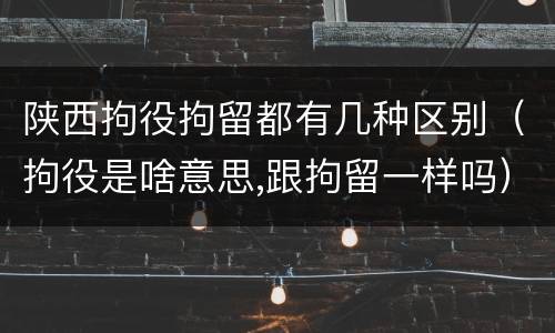 陕西拘役拘留都有几种区别（拘役是啥意思,跟拘留一样吗）