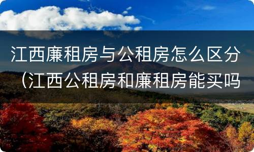 江西廉租房与公租房怎么区分（江西公租房和廉租房能买吗）