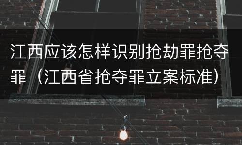 江西应该怎样识别抢劫罪抢夺罪（江西省抢夺罪立案标准）