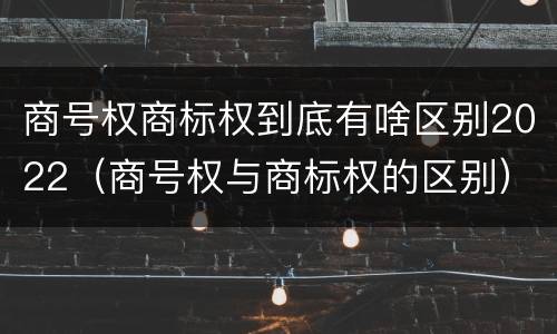 商号权商标权到底有啥区别2022（商号权与商标权的区别）