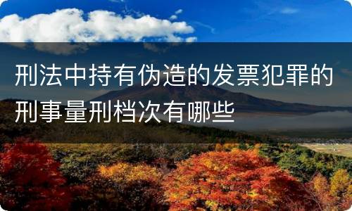 刑法中持有伪造的发票犯罪的刑事量刑档次有哪些