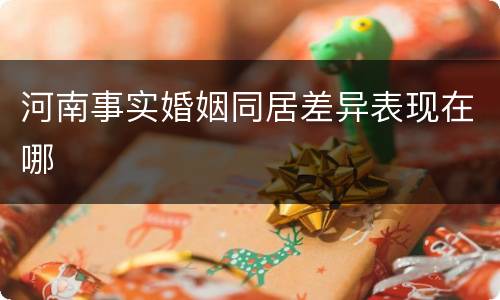河南事实婚姻同居差异表现在哪
