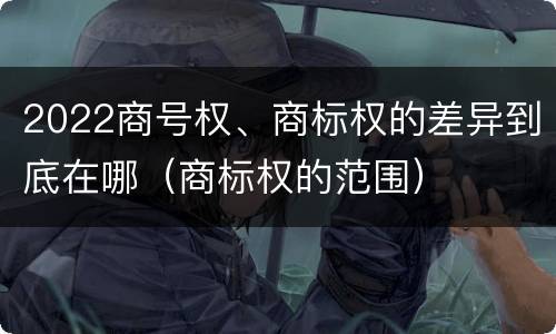 2022商号权、商标权的差异到底在哪（商标权的范围）