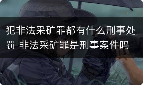 犯非法采矿罪都有什么刑事处罚 非法采矿罪是刑事案件吗
