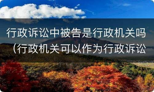 行政诉讼中被告是行政机关吗（行政机关可以作为行政诉讼的原告吗）