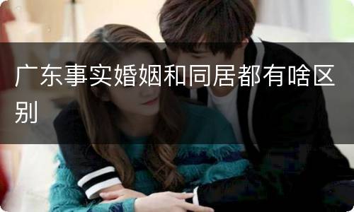 广东事实婚姻和同居都有啥区别