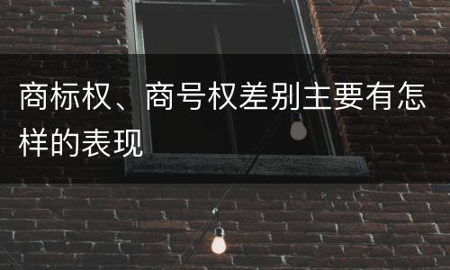 商标权、商号权差别主要有怎样的表现