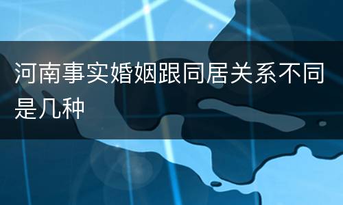 河南事实婚姻跟同居关系不同是几种