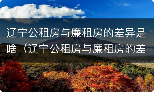 辽宁公租房与廉租房的差异是啥（辽宁公租房与廉租房的差异是啥原因）