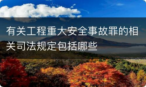 有关工程重大安全事故罪的相关司法规定包括哪些