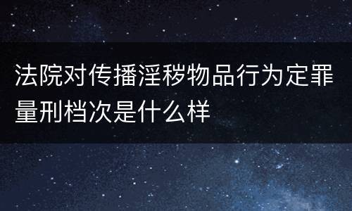 法院对传播淫秽物品行为定罪量刑档次是什么样