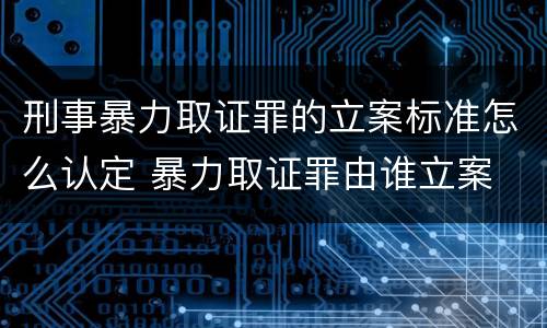 刑事暴力取证罪的立案标准怎么认定 暴力取证罪由谁立案
