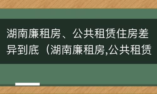 湖南廉租房、公共租赁住房差异到底（湖南廉租房,公共租赁住房差异到底多大）