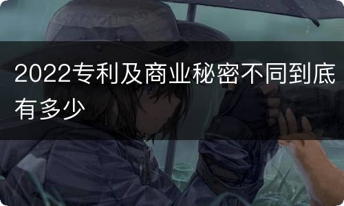 2022专利及商业秘密不同到底有多少