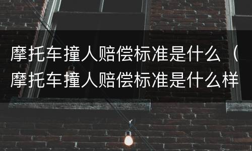 摩托车撞人赔偿标准是什么（摩托车撞人赔偿标准是什么样的）