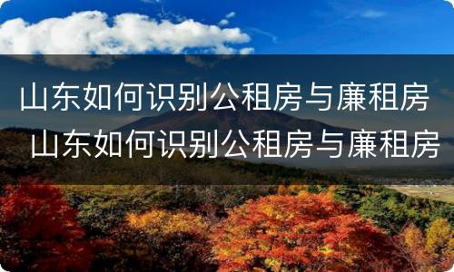 山东如何识别公租房与廉租房 山东如何识别公租房与廉租房的区别