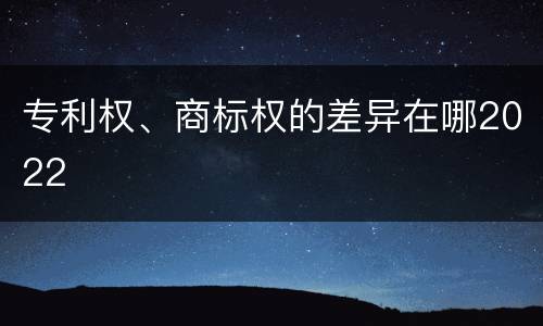 专利权、商标权的差异在哪2022
