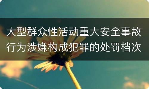 大型群众性活动重大安全事故行为涉嫌构成犯罪的处罚档次