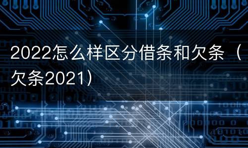 2022怎么样区分借条和欠条(欠条2021)