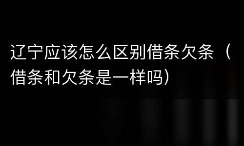 辽宁应该怎么区别借条欠条（借条和欠条是一样吗）