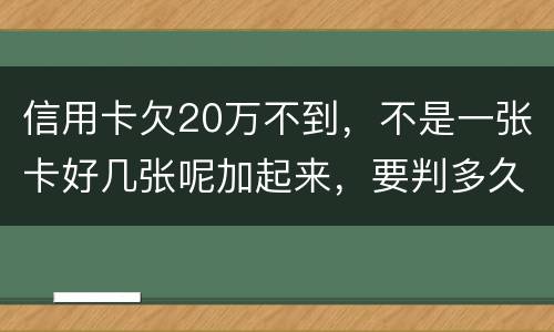 信用卡欠20万不到，不是一张卡好几张呢加起来，要判多久