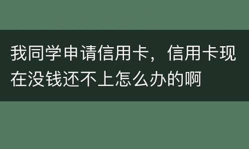 我同学申请信用卡，信用卡现在没钱还不上怎么办的啊