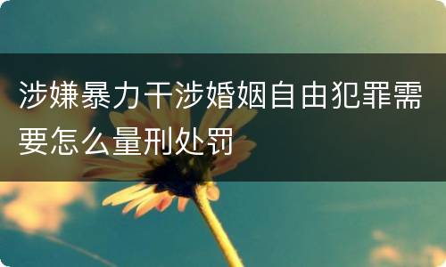 涉嫌暴力干涉婚姻自由犯罪需要怎么量刑处罚