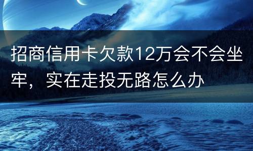 招商信用卡欠款12万会不会坐牢，实在走投无路怎么办