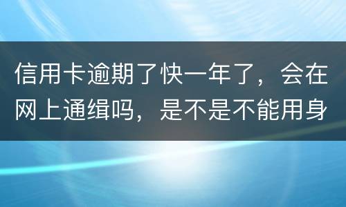 信用卡逾期了快一年了，会在网上通缉吗，是不是不能用身份证了