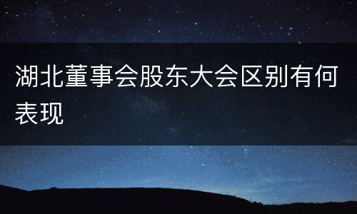 湖北董事会股东大会区别有何表现