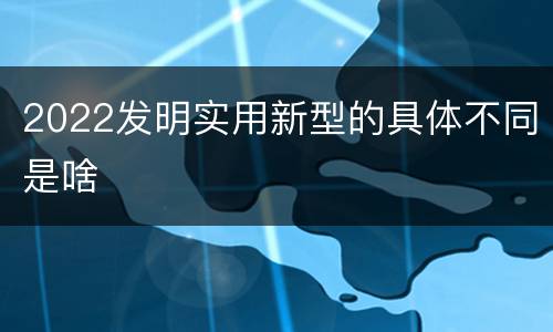 2022发明实用新型的具体不同是啥